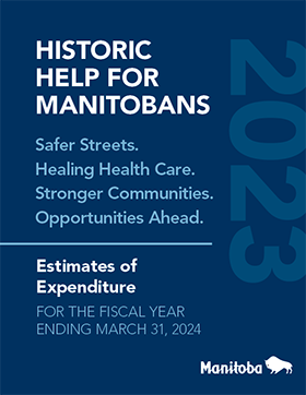 Historic Help for Manitobans - Estimates of Expenditure cover
