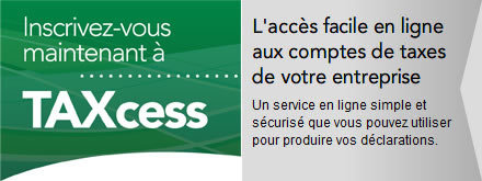 Une image avec un lien pour s'inscrire à TAXcess