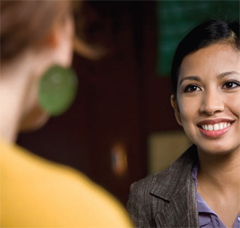 woman smiling